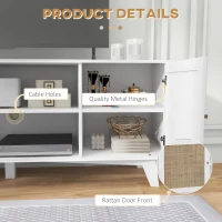 HOMCOM TV Stand Cabinet for 65-Inch, TV Table with 2 Rattan Doors, Television Stand with Adjustable Shelves and Cable Holes(m-6)