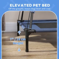 PawHut Elevated Cooling Pet Bed Portable Raised Dog Cot with Canopy for Medium Sized Dogs, Dark Blue(m-7)