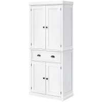 HOMCOM 72.5" Kitchen Cabinet, Pantry Storage Cabinet with Doors and Shelves, Freestanding Food Pantry Cabinet, White
