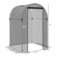 Outsunny Galvanized Steel Crop Cage, Plant Protection Tent with Zippered Door, 4' x 4', Black(m-3)
