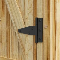 Outsunny Outdoor Storage Cabinet Garden Shed with Waterproof Galvanized Metal Roof and Lockable Door, Natural(m-8)