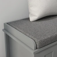 HOMCOM Modern Shoe Storage Bench, Entry Way Bench with Cushion, 2 Sliding Doors, Storage Ottoman Bench, Holds 10 Pairs, Gray(m-8)