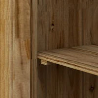 Outsunny Outdoor Storage Cabinet Garden Shed with Waterproof Galvanized Metal Roof and Lockable Door, Natural(m-9)