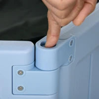 Outsunny Kids Outdoor Sandbox with Canopy, Bottom Fabric Liner, Light Blue(m-10)