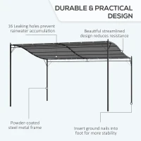 Outsunny 10' x 13' Outdoor Pergola Gazebo, Steel Patio Canopy with Weather-Resistant Fabric and Drainage Holes, Gray(m-5)