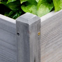 Outsunny Freestanding Wooden Plant Stand, 3 Tier Raised Garden Bed for Vegetables, Herb and Flowers, Grey(m-9)