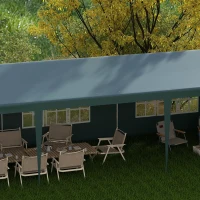 Outsunny 10' x 29' Canopy Tent, Party Tent with Sidewalls and Large Transparent Windows for Garden, Backyard, Outdoor, Green(m-10)