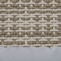 Outsunny Wicker Adirondack Chair for 2 with Cushions & Footrests, PE Rattan Double Chaise Lounge Chair, Fire Pit Chair for Porch with Wide Armrests, High-back, Gray(m-8)