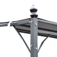 Outsunny 10' x 13' Outdoor Pergola Gazebo, Steel Patio Canopy with Weather-Resistant Fabric and Drainage Holes, Gray(m-8)