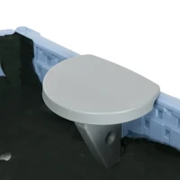 Outsunny Kids Sandbox with Cover, 3 Seats, Bottom Liner, for 3-12 Years Old, Light Blue(m-10)