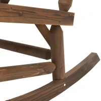 Outsunny 2-Person Wood Patio Rocker, Outdoor Rocking Chair, Porch Rocking Bench with Slat Back and Seat, Carbonized Colour(m-10)
