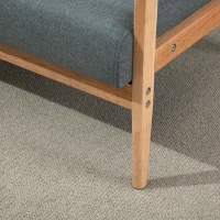 HOMCOM 45" 2 Seat Sofa, Upholstered Two Seater Couch with Rubber Wood Legs for Bedroom, Living Room, Dark Grey(m-10)