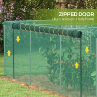 Outsunny Galvanized Steel Crop Cage, Plant Protection Tent with Zippered Door, 12' x 4', Green(m-6)
