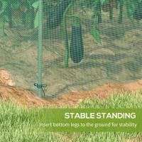 Outsunny Galvanized Steel Crop Cage, Plant Protection Tent with Zippered Door, 12' x 4', Green(m-7)