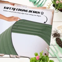 Outsunny 3-Tier Galvanized Steel Raised Garden Bed Kit - 62.25" x 43" x 32.25", with Rubber Strip Edging, Open Bottom, Ideal for Vegetables, Flowers, Green(m-6)