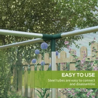 Outsunny Galvanized Steel Crop Cage, Plant Protection Tent with Zippered Door, 12' x 4', Green(m-5)
