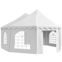 Outsunny 22.3' x 16.4' Large Party Tent Canopy Shelter with Carrying Bags and 2 Doors for Parties, Wedding, Events, BBQ Grill(m-1)