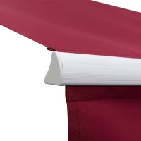 Outsunny 12' x 8' Patio Awning, Canopy Retractable Sun Shade Shelter w/ Manual Crank Handle for Deck, Yard, Red(m-8)