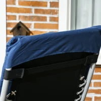 Outsunny Folding Garden Chairs Set of 2, Reclining Zero Gravity Chair, Sun Lounger with Cushion and Headrest, Dark Blue(m-10)