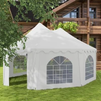Outsunny 22.3' x 16.4' Large Party Tent Canopy Shelter with Carrying Bags and 2 Doors for Parties, Wedding, Events, BBQ Grill(m-9)