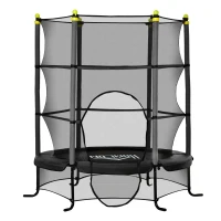 Soozier 5.3' Kids Trampoline with Safety Enclosure for 3-10 Years, Black(m-1)