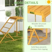 PawHut Chicken Activity Play for Healthy & Happy Animals with Chicken Perches & Hen Ladder, Chicken Coop Toy, Yellow(m-6)