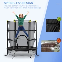Soozier 5.3' Kids Trampoline with Safety Enclosure for 3-10 Years, Black(m-4)