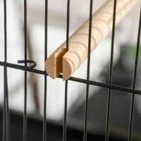 PawHut 55" 2 In 1 Bird Cage Aviary Parakeet House for finches, budgies with Wheels, Black(m-9)