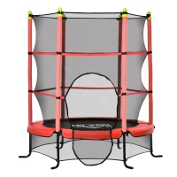 Soozier 5.3' Kids Trampoline with Safety Enclosure for 3-10 Years, Red(m-1)