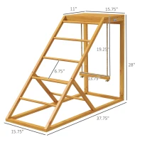 PawHut Chicken Activity Play for Healthy & Happy Animals with Chicken Perches & Hen Ladder, Chicken Coop Toy, Yellow(m-3)