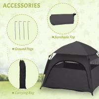 PawHut Pop Up Dog Tent for Extra Large and Large Dogs with Carry Bag, for Beach, Backyard, Home, Dark Gray(m-7)