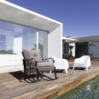 Outsunny Outdoor Wicker Rocking Chair with Padded Cushions for Garden, Patio, and Backyard, Grey