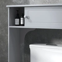 kleankin Over Toilet Bathroom Organizer, Freestanding Over the Toilet Storage Cabinet with Adjustable Shelves, Toilet Rack(m-8)