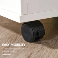 Vinsetto Mobile Filing Cabinet with Wheels, 3 Drawer File Cabinet with Lock and Keys for Home Office, White(m-7)