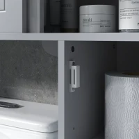 kleankin Over Toilet Bathroom Organizer, Freestanding Over the Toilet Storage Cabinet with Adjustable Shelves, Toilet Rack(m-9)