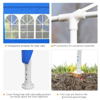 Outsunny 10' x 20' Party Tent, Outdoor Gazebo with Removable Sidewalls, Blue(m-6)