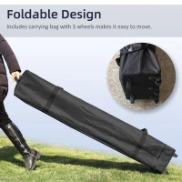 Outsunny 10' x 20' Pop Up Canopy Tent, Outdoor Easy up Tent with 3-Level Adjustable Height, Wheeled Carry Bag, Dark Blue(m-5)