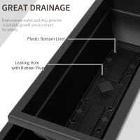 Outsunny 5-Tier Raised Garden Bed with 5 Planter Box, Outdoor Plant Stand Grow Containers with Leaking Holes, Black(m-6)