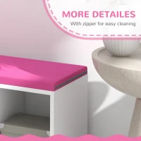 HOMCOM Multi-Purpose Bookshelf with 5 Cubes, 5-Cubby Bookcase with Cushioned Reading Nook and Storage Shelves, Pink(m-7)