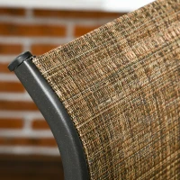 Outsunny 2-Piece Swivel Patio Dining Chairs, 360° Swivel Rocking Outdoor Chairs with Curved Armrests, Breathable Mesh Seat & S Shape Backrest for Yard, Lawn, Porch, Brown(m-9)