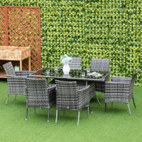 Outsunny Garden Dining Set with Cushions(m-12)