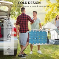 Outsunny Set of 4 Patio Folding Chairs, Classic Outdoor Camping Chairs, Portable Lawn Chairs w/ Armrests, Blue(m-5)