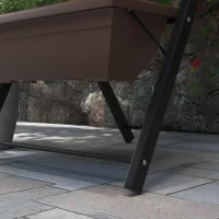 Outsunny 5-Tier Raised Garden Bed with 5 Planter Box, Outdoor Plant Stand Grow Containers with Leaking Holes, Brown(m-10)