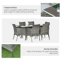 Outsunny Garden Dining Set with Cushions(m-6)