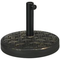 Outsunny Concrete Umbrella Base, 40 lbs. Heavy Duty Umbrella Stand with Metal Umbrella Holder for Outdoor, Lawn, Deck, Bronze