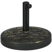 Outsunny Concrete Umbrella Base, 40 lbs. Heavy Duty Umbrella Stand with Metal Umbrella Holder for Outdoor, Lawn, Deck, Bronze(m-1)