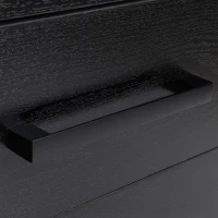 HOMCOM Lockable Vertical File Cabinet with Lock, 3 Drawer Filing Cabinet with Hanging Bars for Letter and A4 Size, Black(m-9)