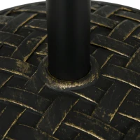 Outsunny Concrete Umbrella Base, 40 lbs. Heavy Duty Umbrella Stand with Metal Umbrella Holder for Outdoor, Lawn, Deck, Bronze(m-8)