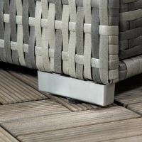 Outsunny Outdoor Storage Cabinet, Patio Storage Box Rack Rattan Wicker Pool Towel Valet Organizer Poolside Garden Lawn Bathroom Furniture Shelf w/ Shelf Drawer, Mixed Grey(m-10)