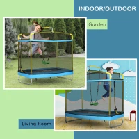 Qaba 3-in-1 Trampoline for Kids, 6.9' Kids Trampoline with Net, Light Blue(m-6)